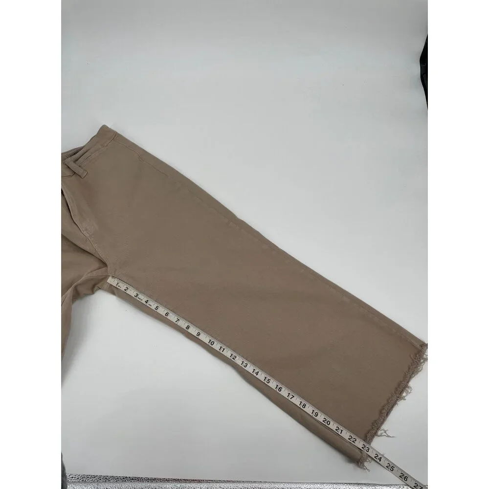 Judy Blue Womens Beige Frayed Hem Wide Leg Cropped Pants Size 15/32 Neutral - Picture 8 of 10